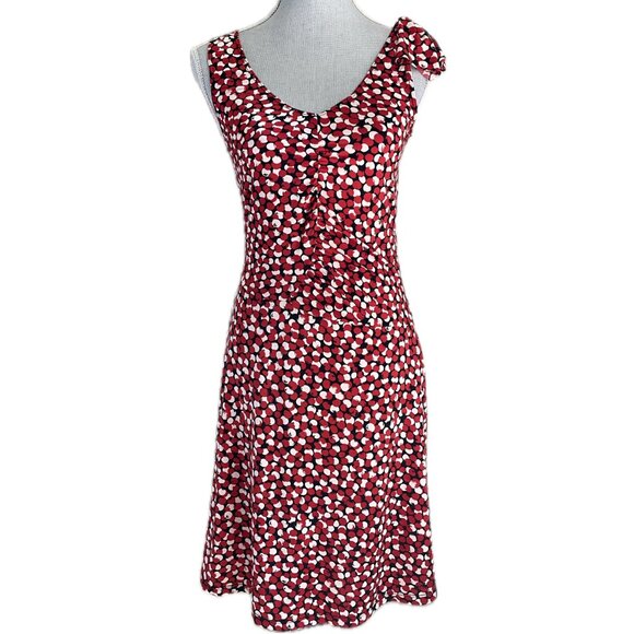 BCBG MAX AZRIA Summer SUndress ruched Italian Summer Red Print (tomatoes?) MED - Picture 1 of 6